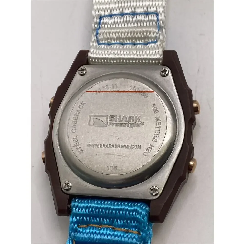 Freestyle Shark Rosegold Rhinestone Shark Clip Band Surfing Watch New Battery
